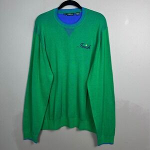 Bobby Jones Sweater Men's XL Pima Cotton Green Golf Pullover Irish Patch Logo